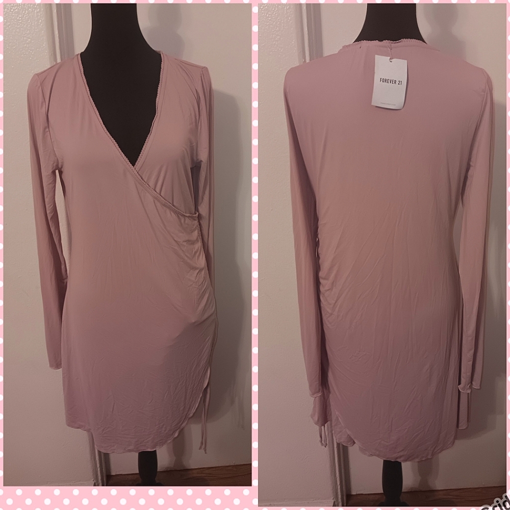 Pretty in pink connected wrap dress